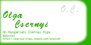 olga csernyi business card